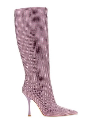 Pre-owned Liu •jo Liu-jo High Boot With Rhinestones In Purple