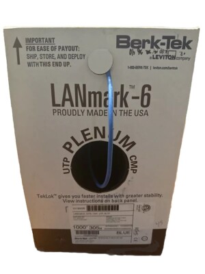 Lanmark Leviton CAT6 RJ45 Cable Plenum CMP Berk-Tek (372 ft Remaining)