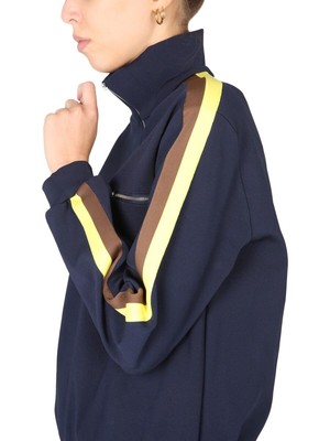 Pre-owned Tory Burch Sweatshirt With Front Zipper In Blue