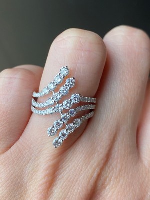 14K White Gold Plated 1.30Ct Round Lab-Created Diamond Women's Engagement Ring