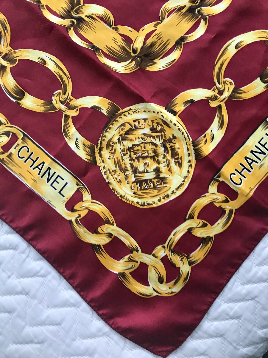 Chanel Paris Silk Chain Scarf with Bonus Silk Scarf