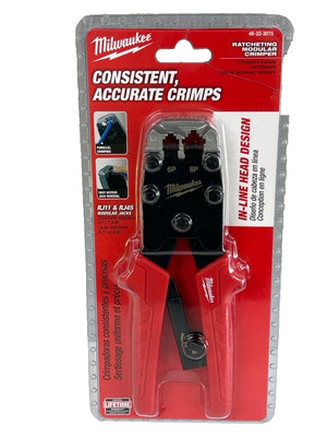 Milwaukee Ratcheting Modular Crimper Tool 48-22-3075 RJ11 and RJ45 Jacks