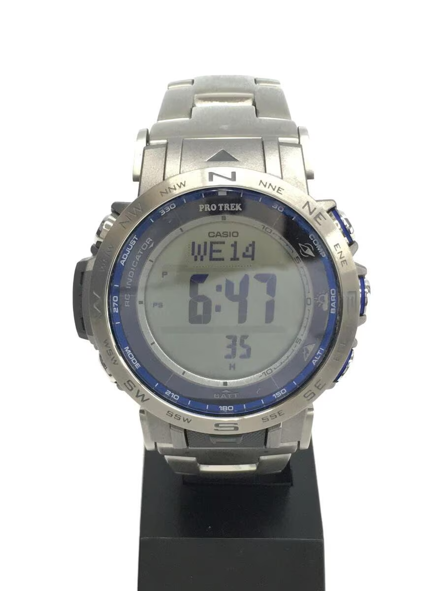 珍しい  CASIO PRO TREK PRW-31YT-7JF Solar Atomic Radio Titanium Band 時計