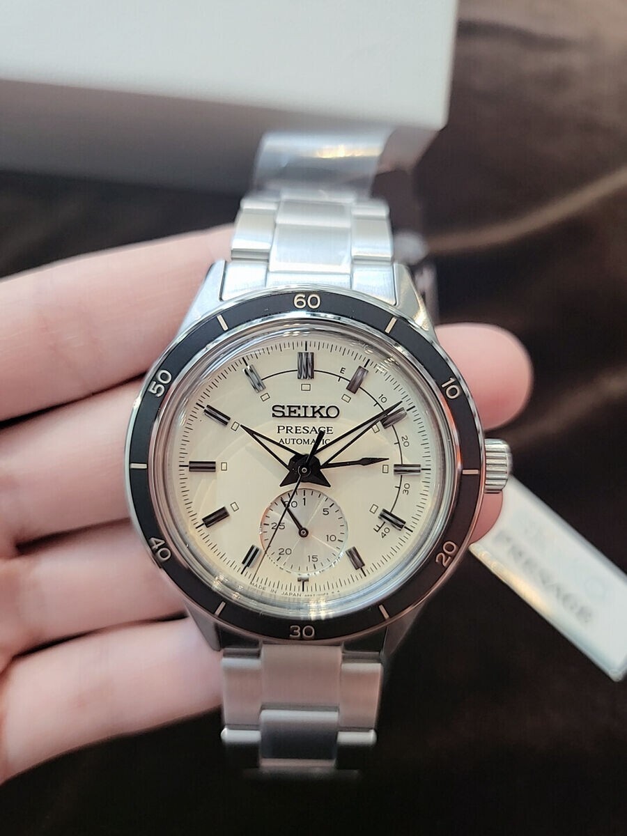 Pre-owned Seiko Presage Ssa447j1 60's Style Cream Automatic Analog Japan Men's Dress Watch