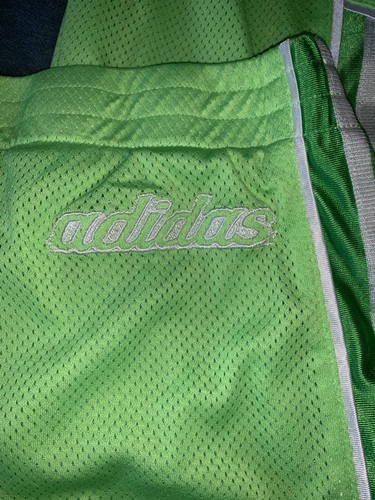 Girls ADIDAS Lime Green /White Track Pants Joggers 3 Stripes sz M