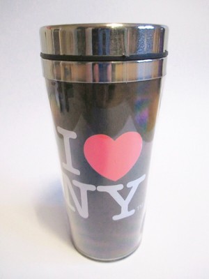 New York Thermo Kaffeebecher coffe mug I LOVE NY schwarz Lizenz
