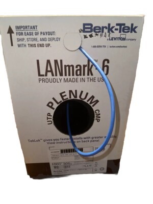 Lanmark Leviton CAT6 RJ45 Cable Plenum CMP Berk-Tek (402ft Remaining)