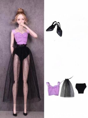 Pink White Black 1/6 Doll Clothes Outfits Set Top Shirt Pants Skirt Dress 11.5''