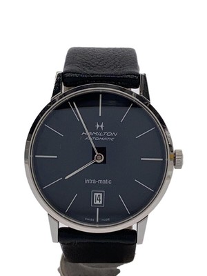 Hamilton Intra Matic Watch Automatic 39mm Men's Black Dial Swiss Made Round