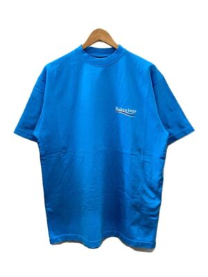 【Balenciaga】ポリティカルキャンペーン Tシャツ ユニセックスS BALENCIAGA T-SHIRT POLITIC CAMPAIGN LOGO XXS COTTON Blue