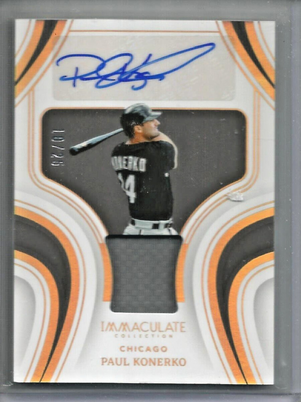 Paul Konerko 2023 Panini Immaculate Collection Autograph Game Used Jersey #10/25