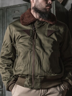 Bronson 1944 USAAF Type B-15A Flight Jacket Intermediate Flying Men Bomber Coat