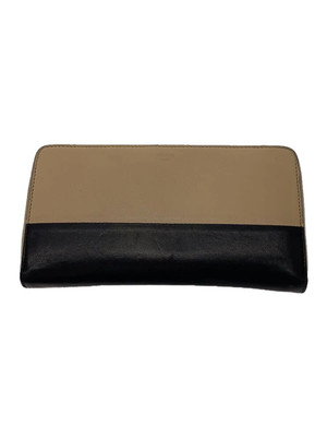 CELINE Two-Tone Long Wallet Leather BEG Men's, Scratches and