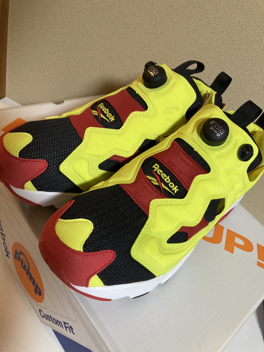Pre-owned Reebok Men 10us  Insta Pump Fury Og Citron// Yellow Red / V47514/