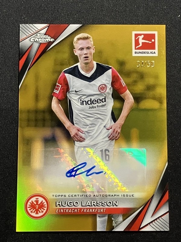2024-25 Topps Chrome Hugo Larsson Autograph Gold 37/50 Sweden