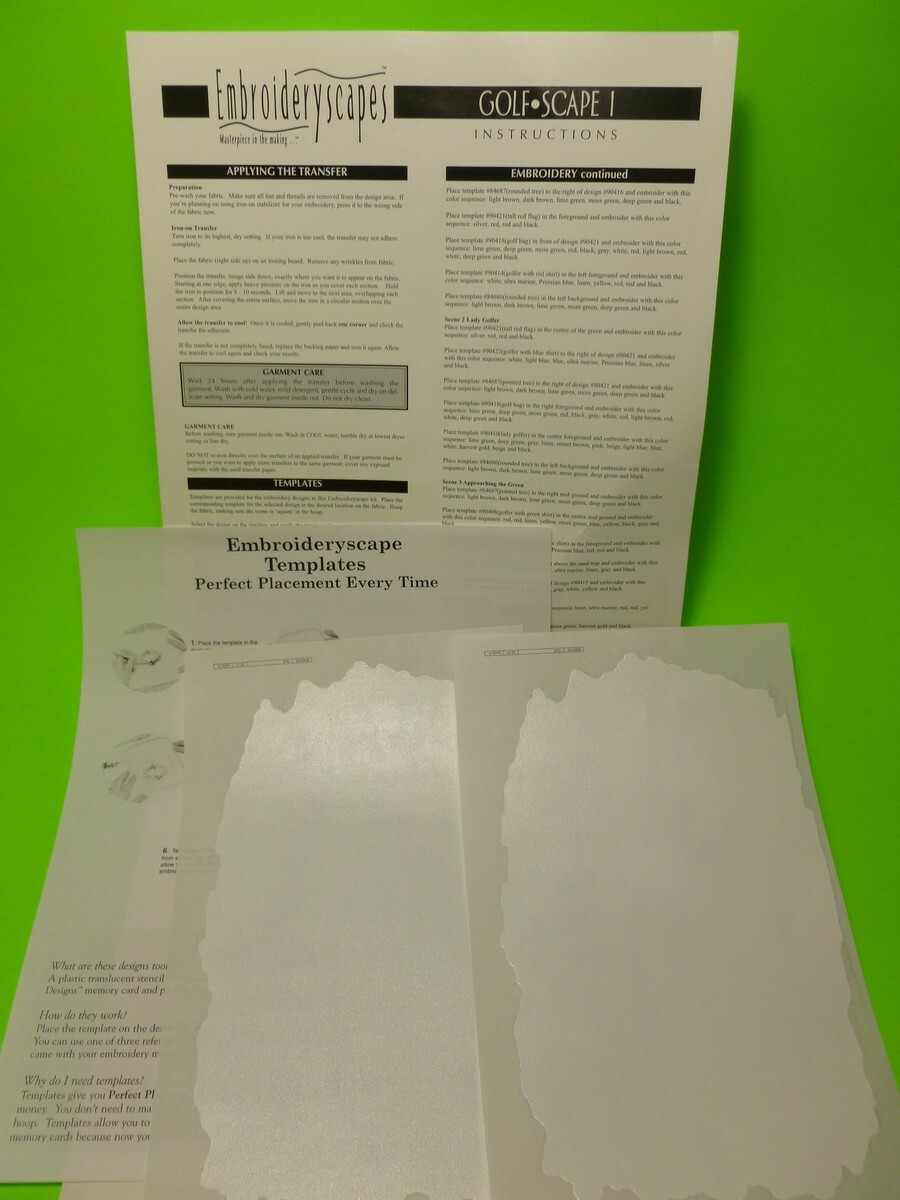 Amazing Designs Embroideryscapes Golf Scape Kit Embroidery Disks ES118 Transfers