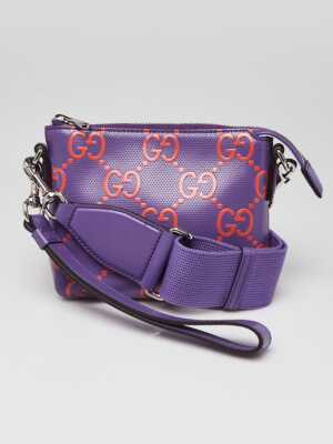 Gucci Purple/Orange GG Perforated Leather Crossbody Bag | eBay