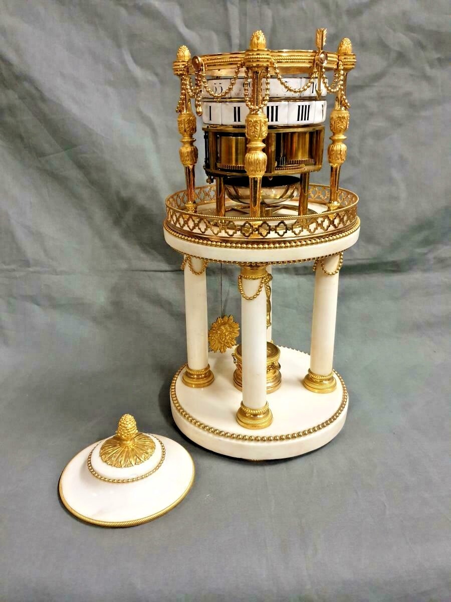 Very Rare Pendulum Rotation Clock Le Chopie Louis XVI 18th Century