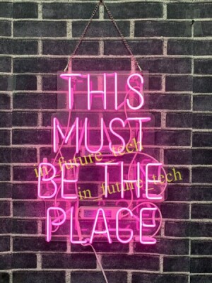 24''x20'' This Must Be The Place Acrylic Neon Sign Lamp Light Visual Collection L 