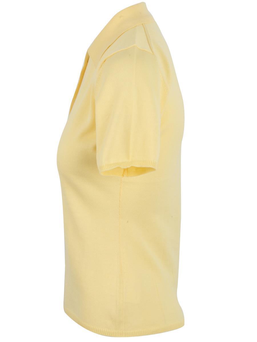 Pre-owned Brioni Women's Short Sleeve Polo Shirt Top 100% Cotton Yellow Size Us 6" Gb 10