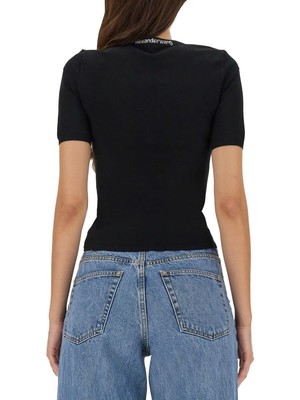 Pre-owned Alexander Wang T T By -shirt With Logo Xs In Black