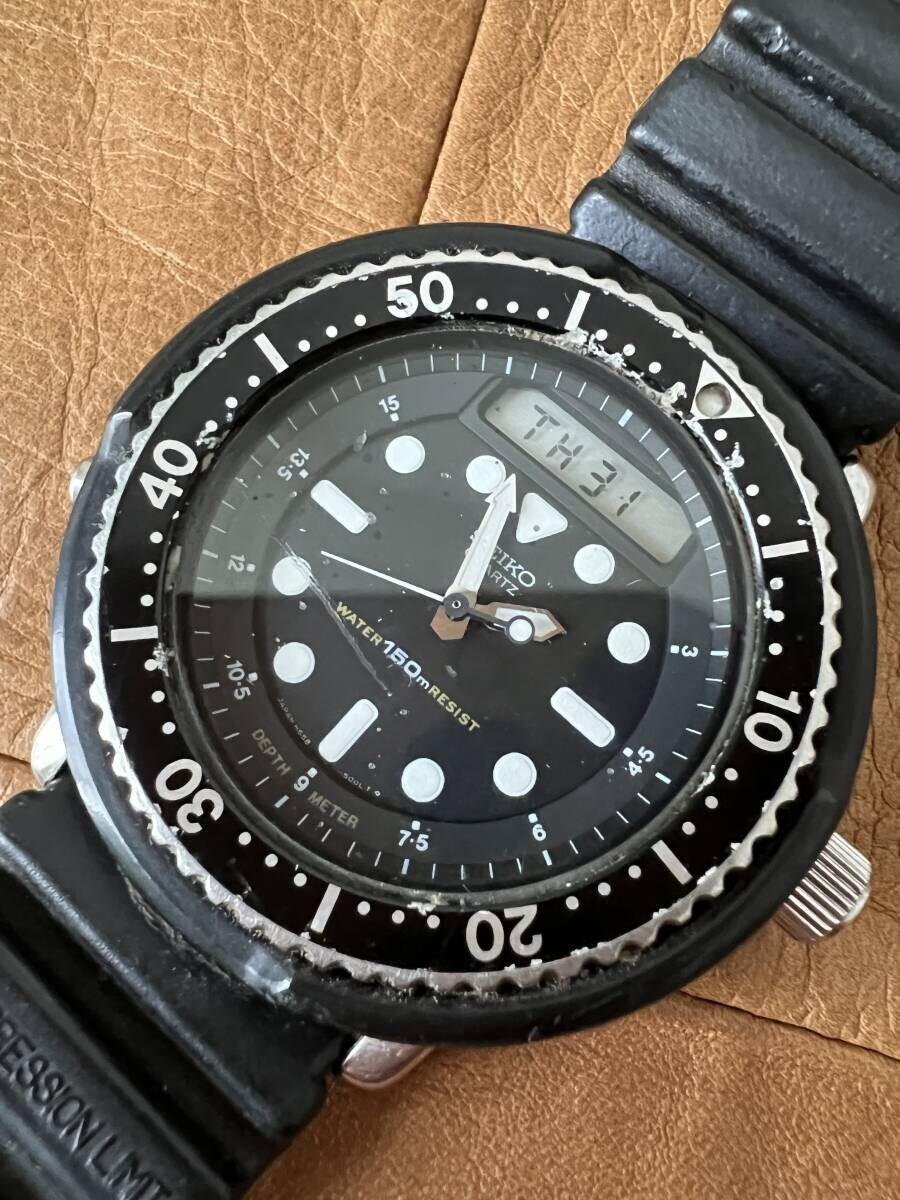 セイコー ダイバーズウォッチ 黒H558-5000 SEIKO H558-5000 Arnie Hybrid Diver Quartz Analog Black 150m
