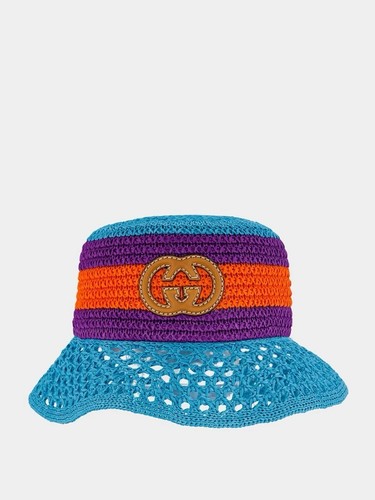 GUCCI ネイビー ハット GG GUCCI - グッチgucciデニムGG柄バケット ハット帽子ブルー青い