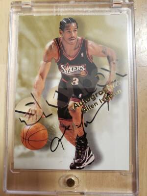 その他 2000 Fleer Allen Iverson Autographics 2000-01 Fleer Autographics ALLEN IVERSON Auto Signature Card