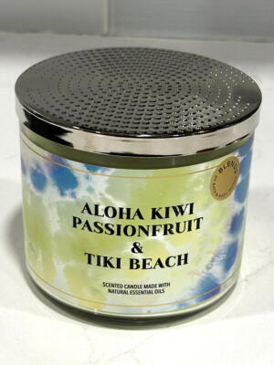 Bath & Body Works Aloha Kiwi Passionfruit & Tiki Beach Blends 3 Wick Candle New