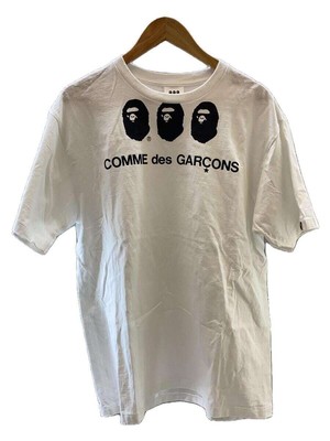 A BATHING APE × COMME des GARCONS T-shirt XL cotton WHT 