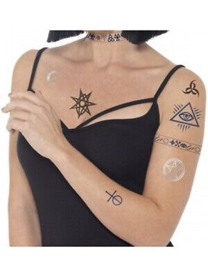 Gothic Illuminati Cult Devilish Occult Tattoo Transfers Costume Accessory