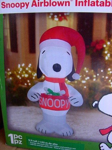 PEANUTS SNOOPY Gemmy Disney Airblown Inflatable Figure Lighted 5 Ft NIB