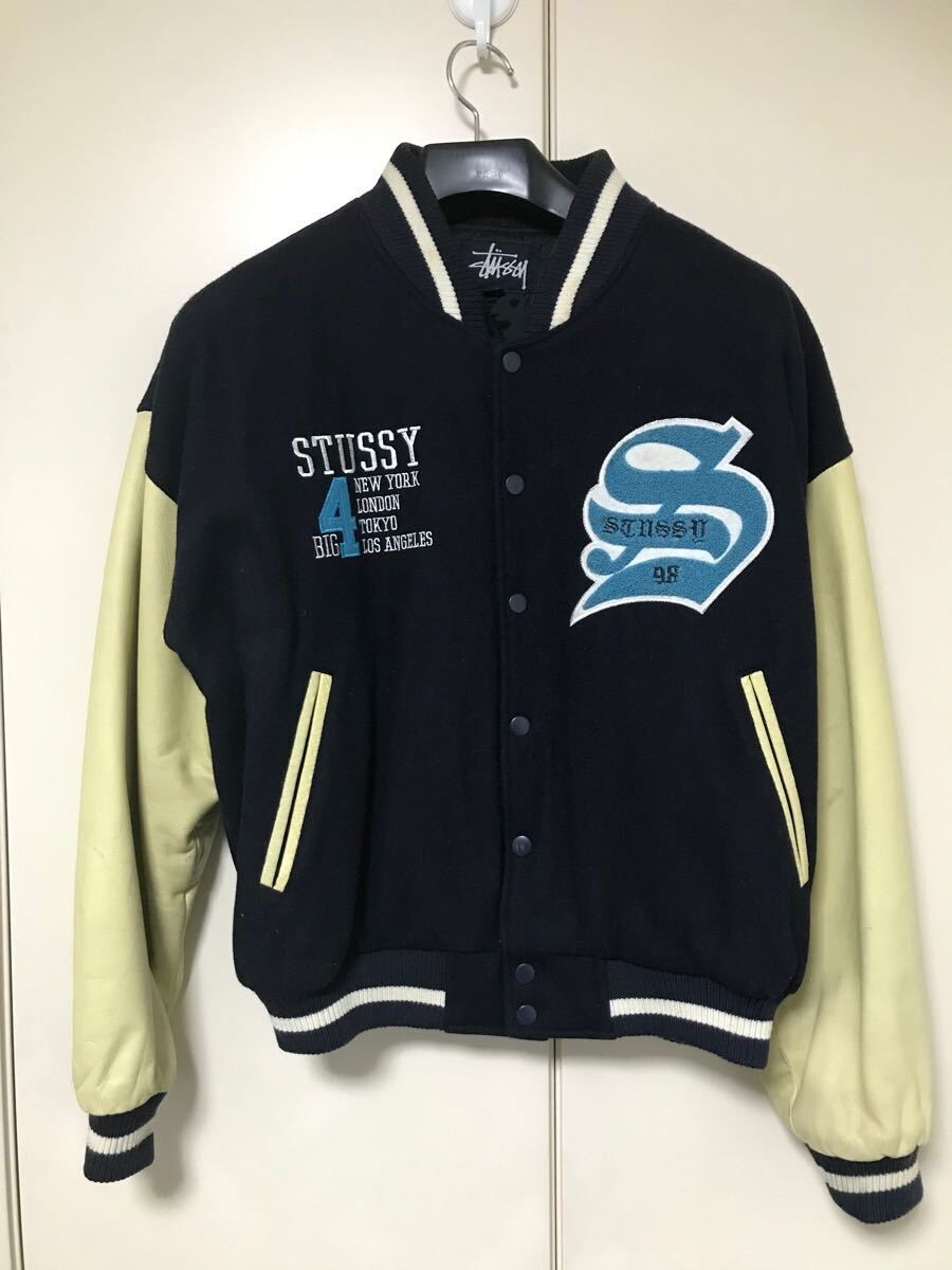 R*S様 美品 STUSSY GARAGE JACKET LEATHER BLA Garage Jacket