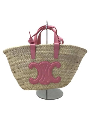 CELINE Medium Triomphe Classic Pannier Shoulder Basket Bag Beige Women's