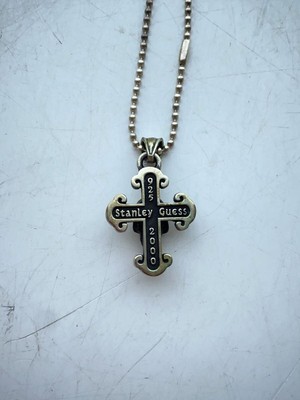 STANLEY GUESS SV925 Men's Ball Chain Rosary Skull 2000 Necklace with Silver