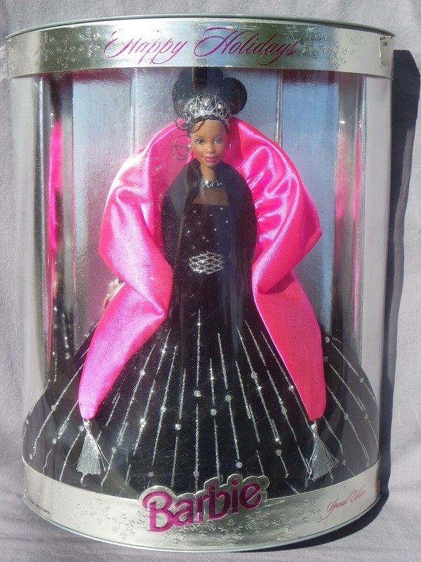 Barbie Aa Happy Holidays 1998 Robe Noire Rose Mattel 20201 Boite DÃ©CollÃ©E Nrfb