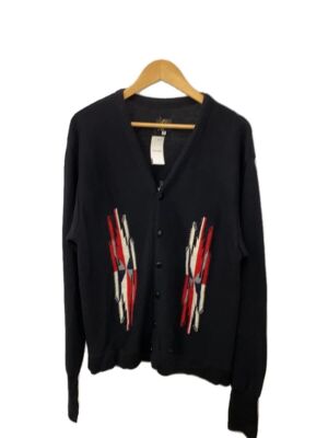 美品 Needles 24SS V Neck Cardigan Chimayo Needles Cardigan 24SS V NECK CHIMAYO Pattern M Wool Black