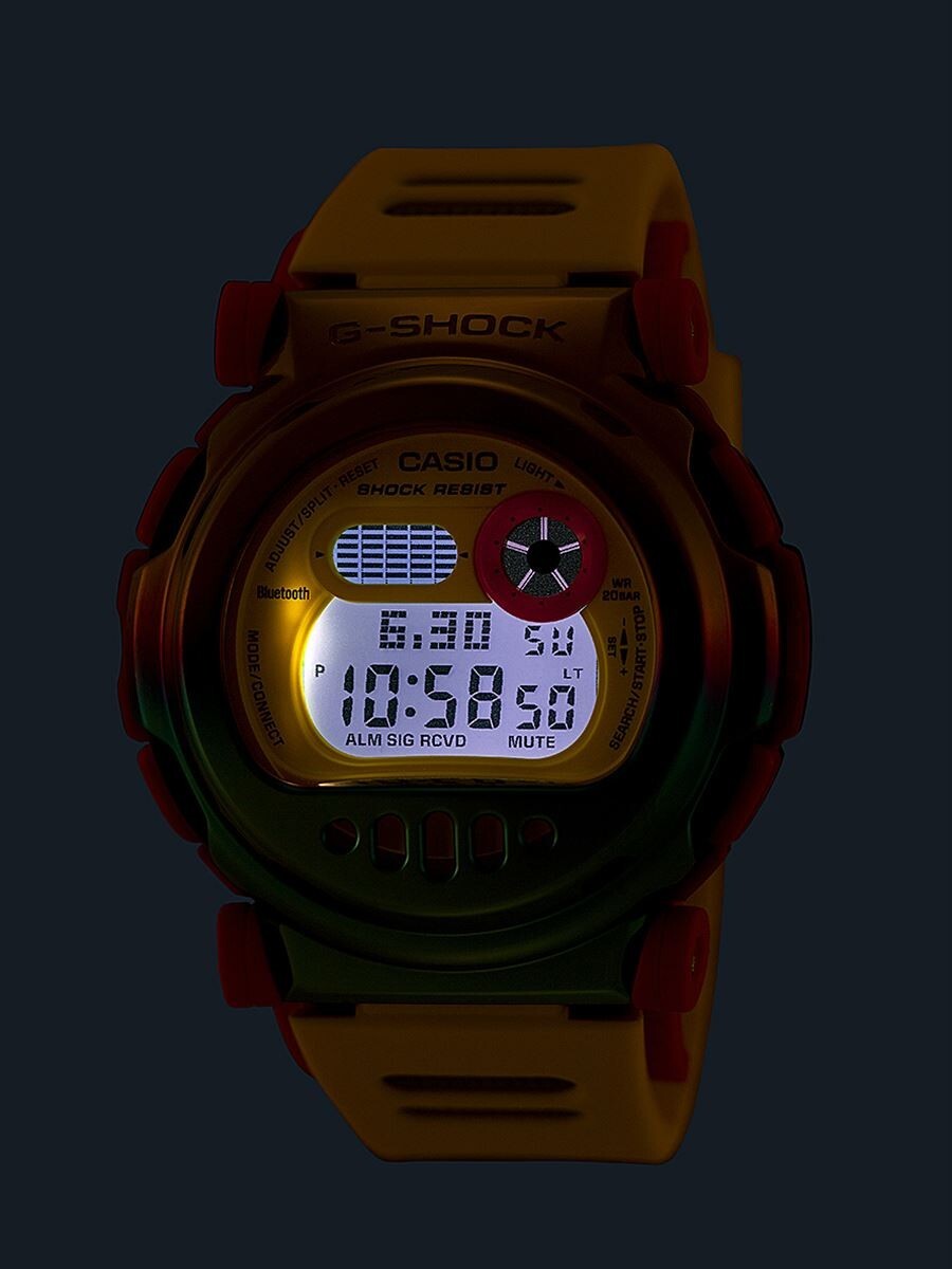 Pre-owned Casio G-shock G-b001mve-9jr Watch Digital Double Bezel Yellow 2023