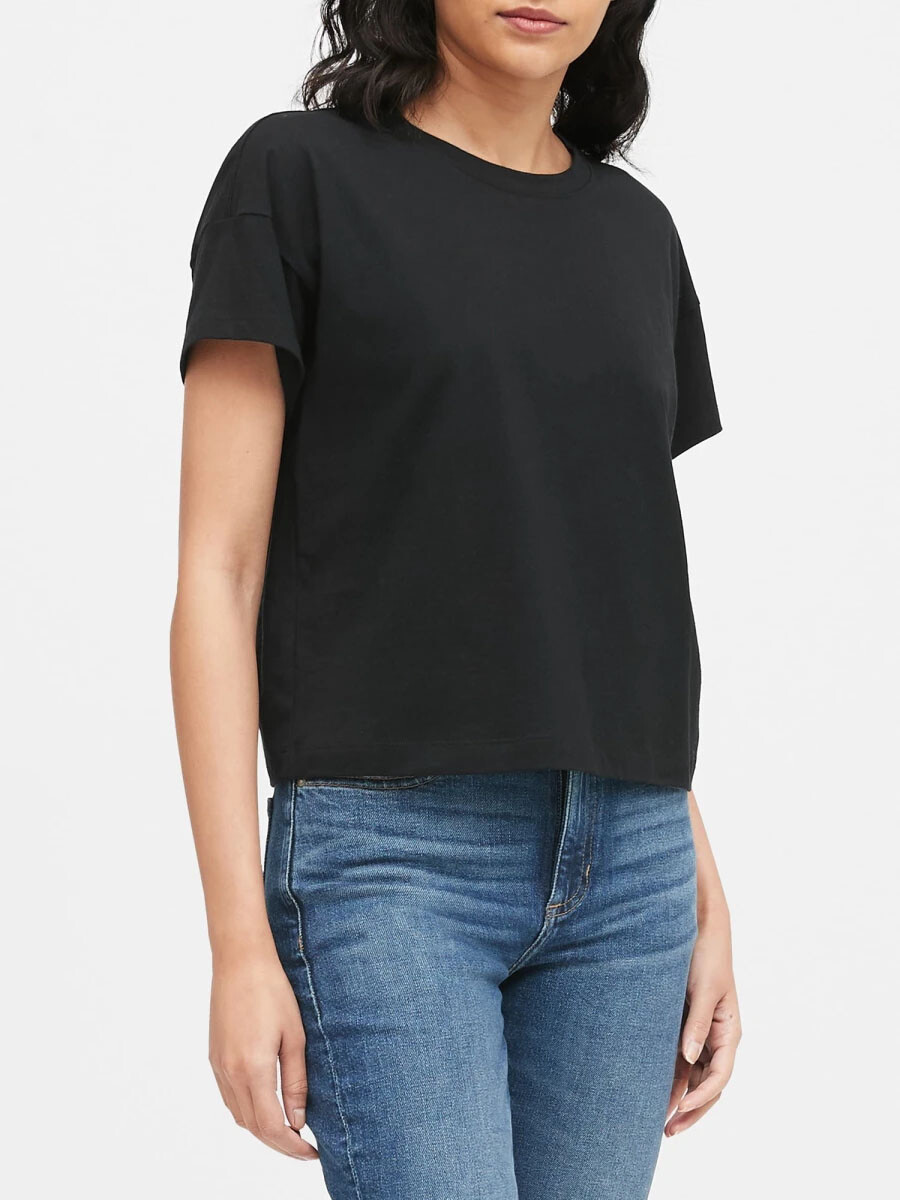 

Укороченная хлопковая футболка BANANA REPUBLIC SUPIMA #53365-7#J