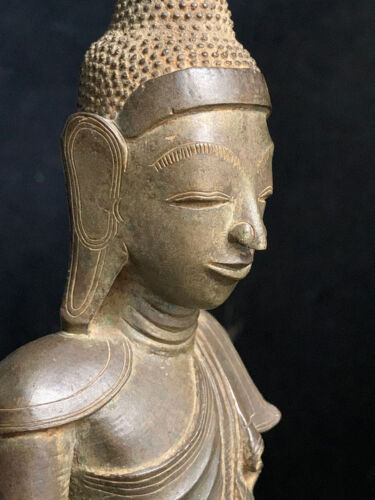 18th-19th c Southeast Asia Burma Myanmar late Shan/early Mandalay bronze Buddha 