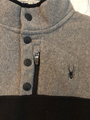 NWT Spyder Boys Fleece Pullover Gray Black Size Large