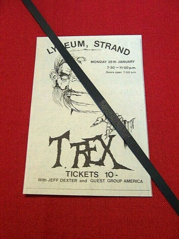 T.Rex Marc Bolan 1971 Original Vintage Gig Concert Advert Lyceum London