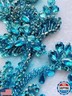 Handmade Shining Rhinestones lace Applique Patches Sewing Beads Sequins Stone Trim Accessories for Wedding Dress one Pair/Bag (Sky Blue)