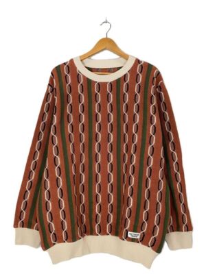 WACKO MARIA 24ss STRIPED JACQUARD KNIT SWEATER XL COTTON