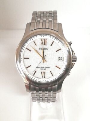 セイコーDOLCEトラサルディ時計等 Seiko Dolce 7B22-0AR0 Titanium Date Radio Wave Control Solar