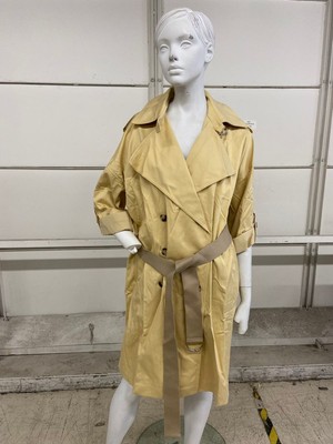 Pre-owned Club Monaco Adjustable Sleeve Soft Trench Women's Size Xs Chamomile In Yellow