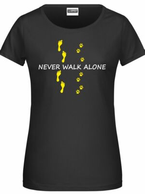 T-Shirt Hundemotiv Hunde Mom ★ Spruch Gassi ★ Dog Frauchen Mama Never walk alone