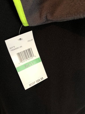 NWT Spyder Boys Fleece Pullover Gray Black Yellow Size Large