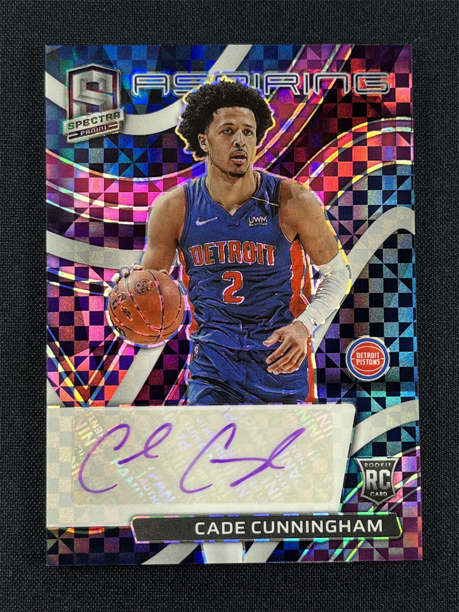 2021-22 Panini Spectra - Aspiring Autographs Purple Prizm #AA-CCM Cade Cunningham /35 (AU, RC)