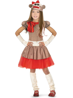 Deluxe Child's Sock Monkey Girl Costume